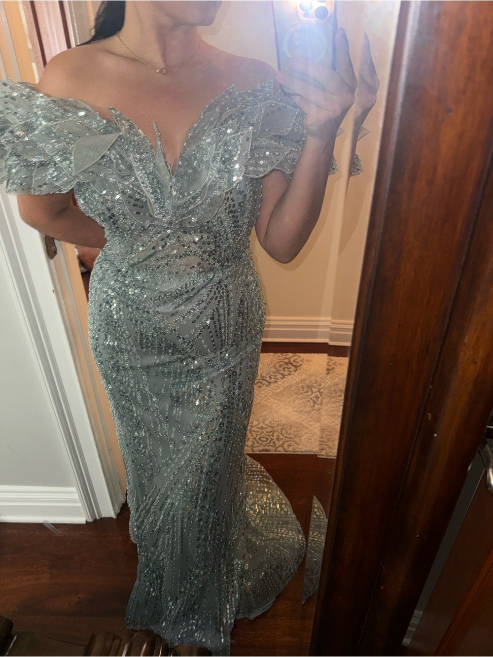 Gorgeous couture off shoulder gown